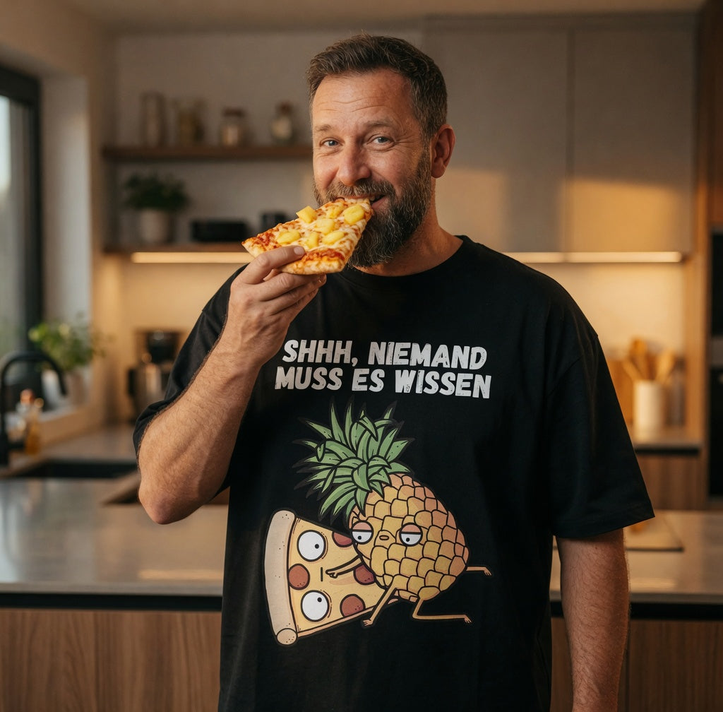 Pizza Hawaii Shhh niemand muss es wissen - Jack and Jones Oversize T-Shirt