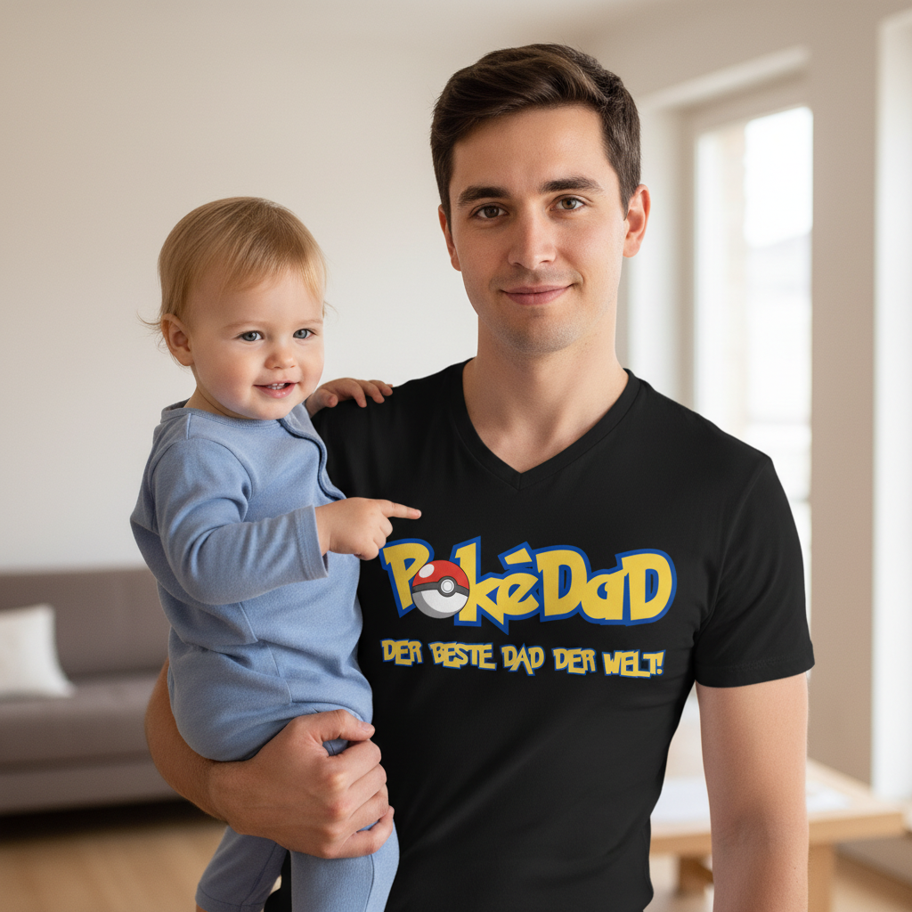 Pokedad der beste Dad der Welt! - Herren V-Neck T-Shirt