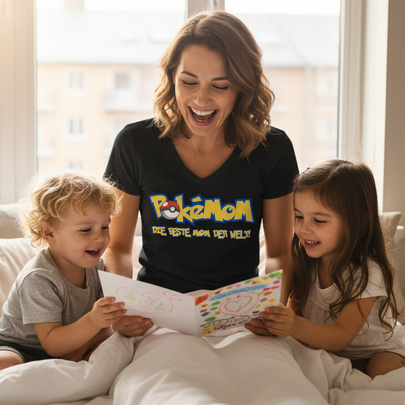 Pokemom die beste Mom der Welt! - Damen V-Neck T-Shirt