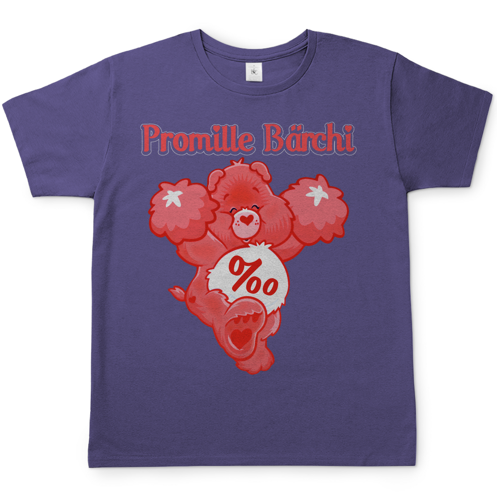 Promille Glücksbärchi Herren Shirt in millennial lila