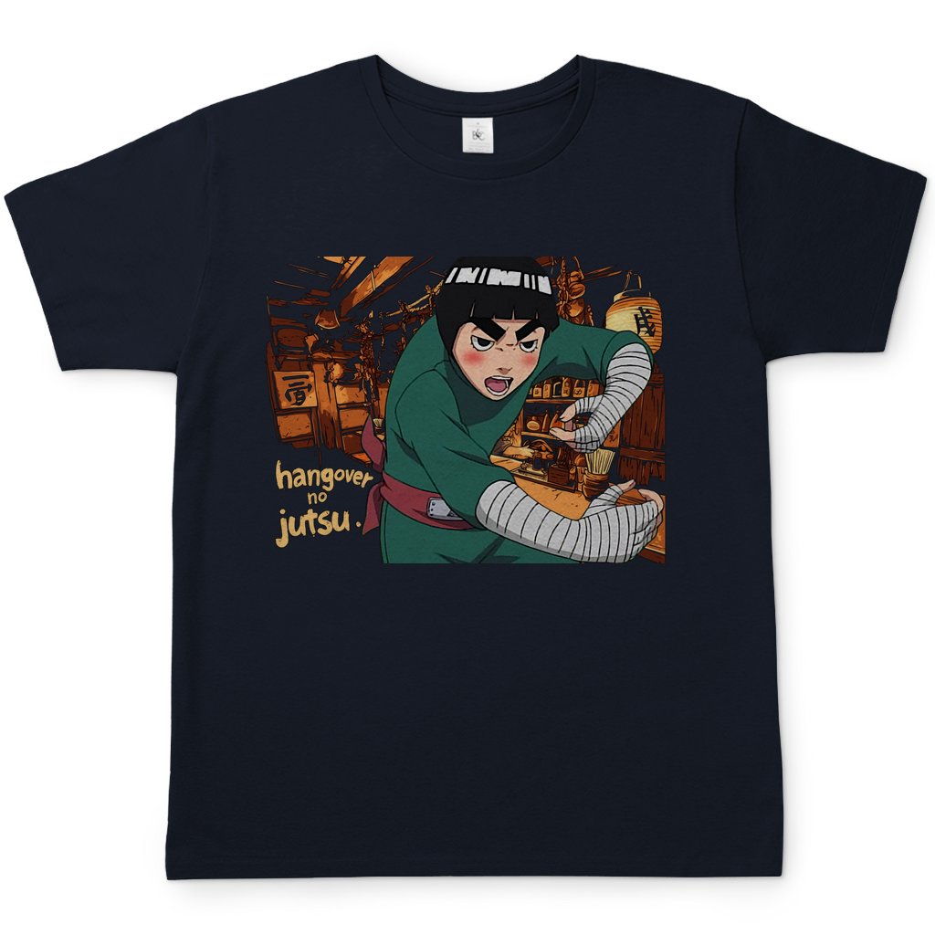 Rock Lee Naruto Hangover no Jutsu - Herren Shirt Navy