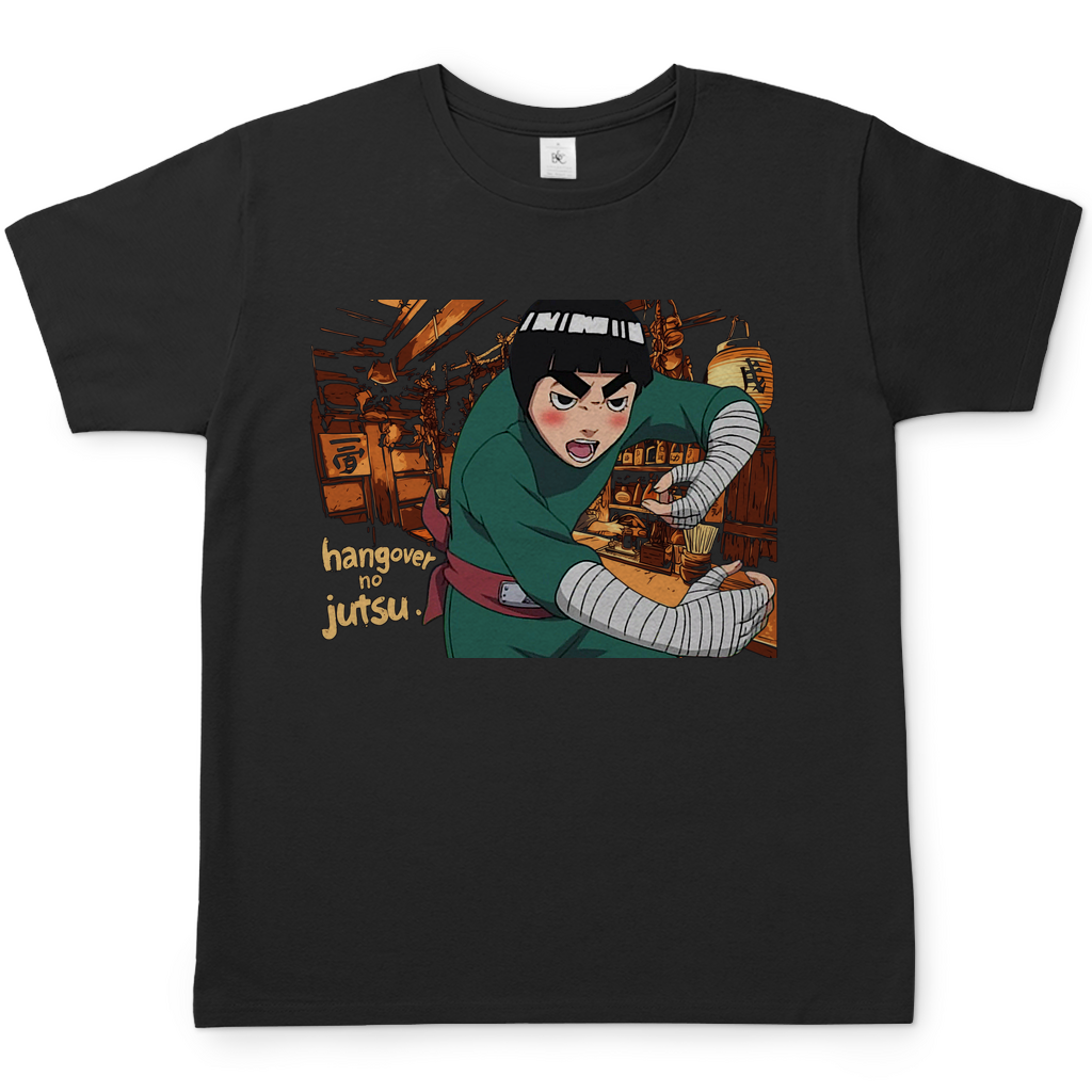 Rock Lee Naruto Hangover no Jutsu - Herren Shirt Black