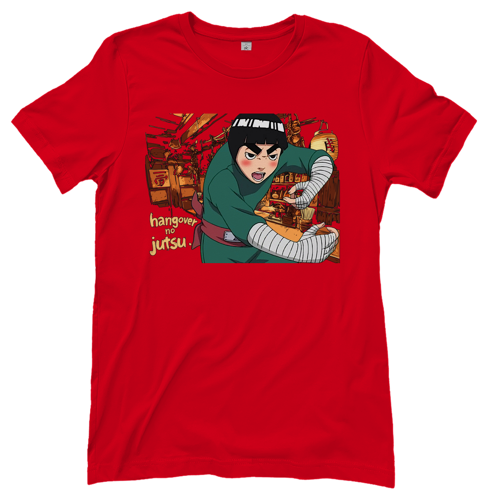 Rock Lee Naruto Hangover no Jutsu Damenshirt in Rot