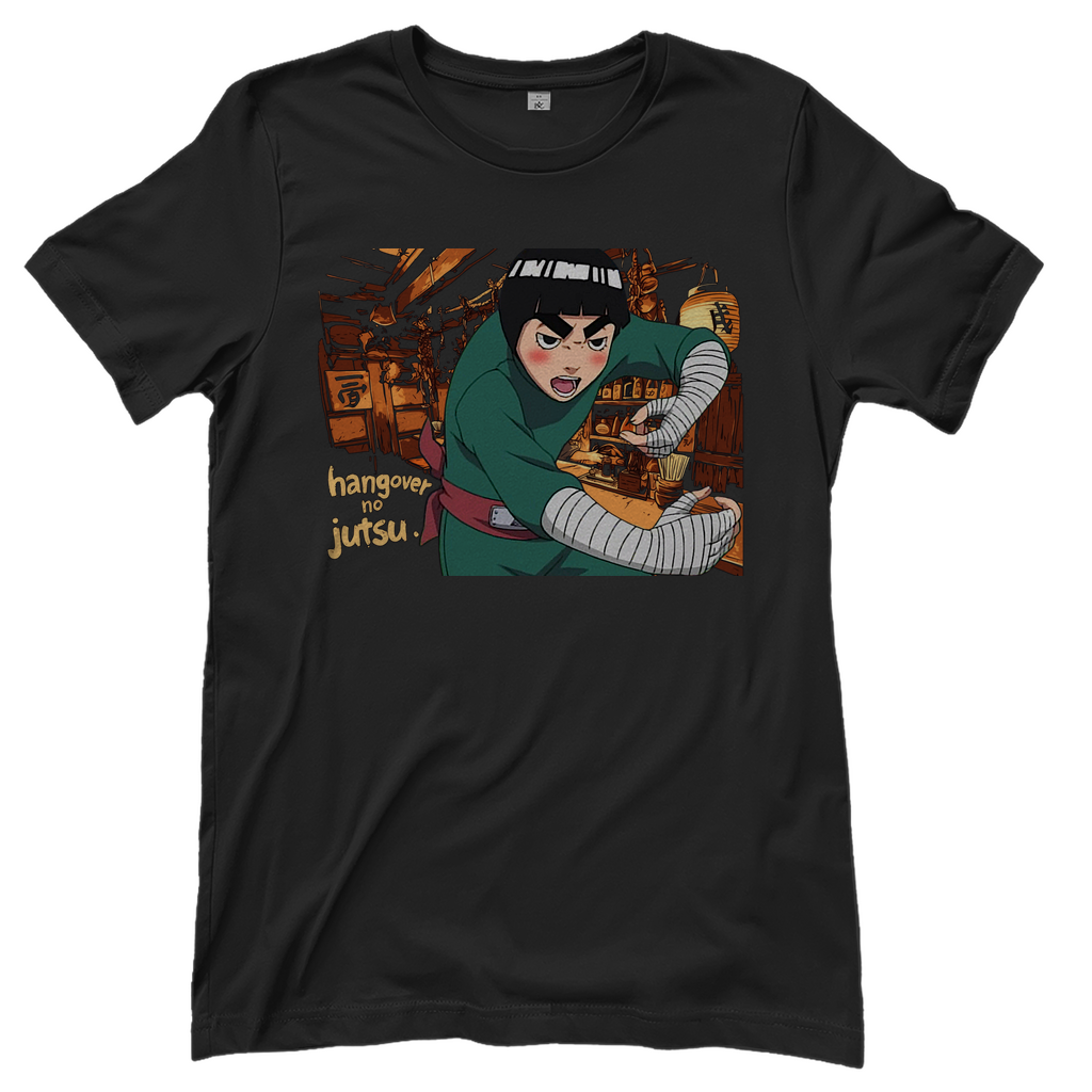 Rock Lee Naruto Hangover no Jutsu Damenshirt in Schwarz