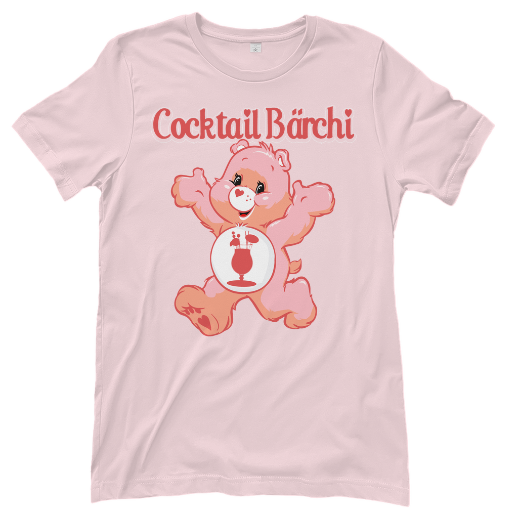 Rosa Cocktail Bärchi Glücksbärchi Damenshirt mit Glas