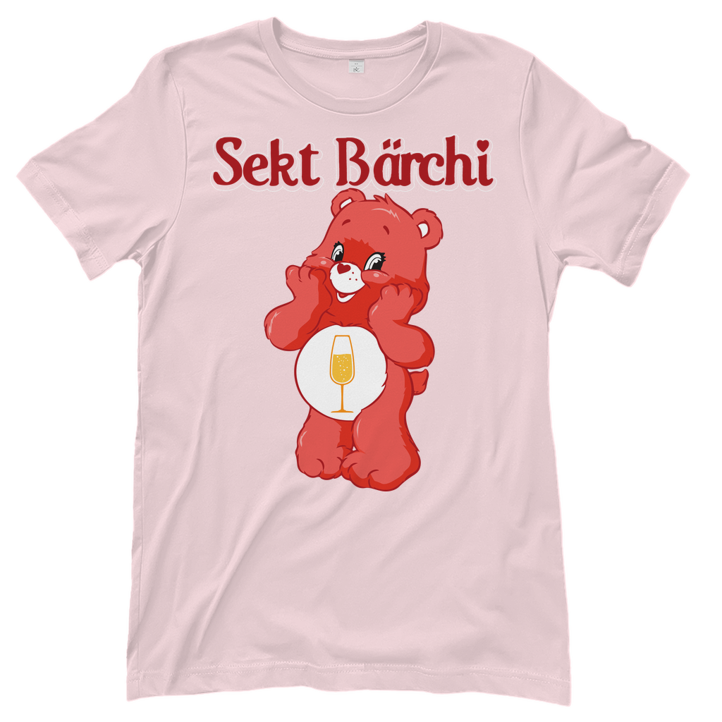 Rosa Sekt Bärchi Glücksbärchi Damenshirt mit Flasche und Glas