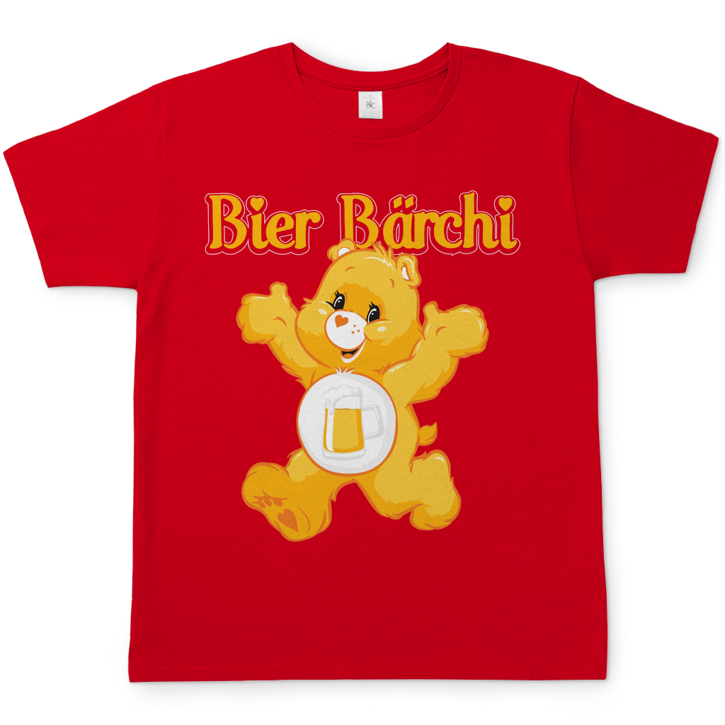 Rotes Bier Bärchi Glücksbärchi Herren Shirt mit Bierglas