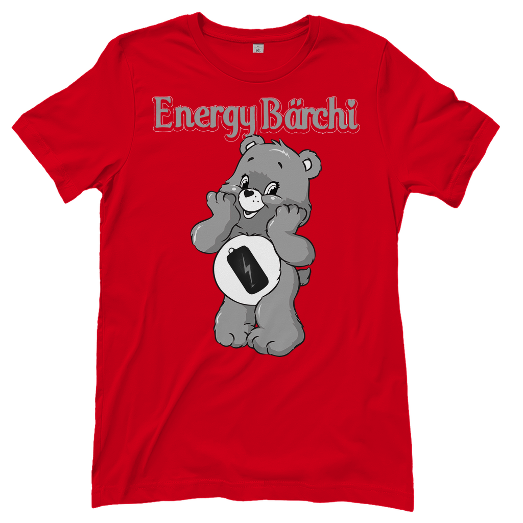 Rotes Damenshirt mit Energy Bärchi Glücksbärchi Design
