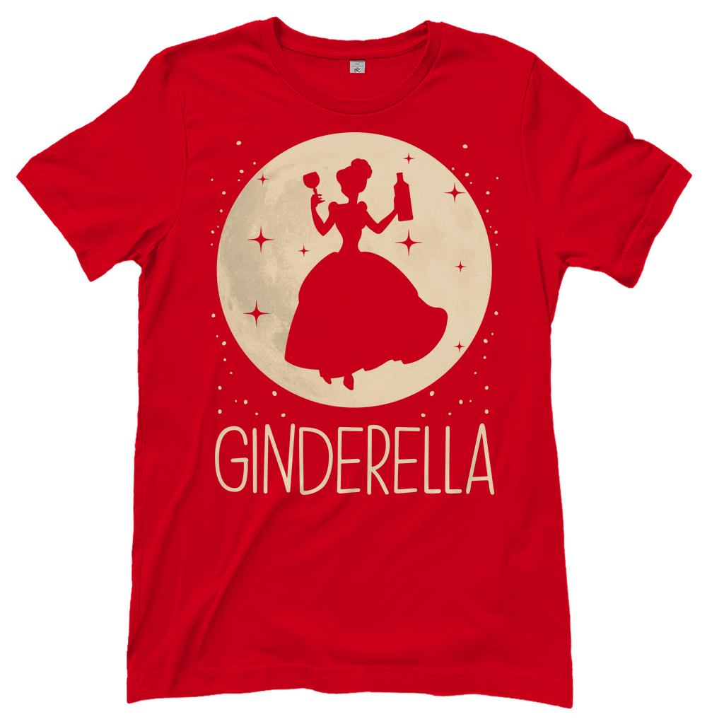 Rotes Damenshirt mit Ginderella Prinzessin Design