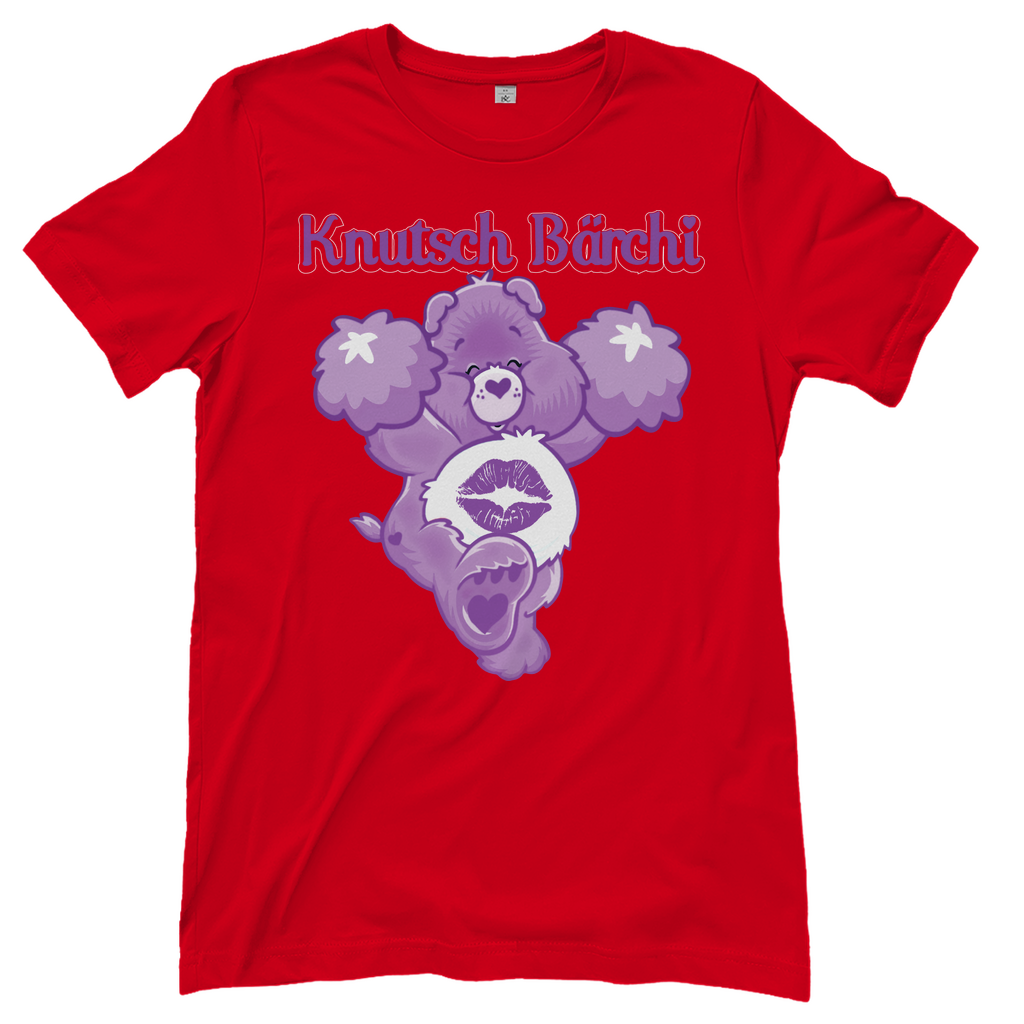Rotes Damenshirt mit Knutsch Bärchi Glücksbärchi Design