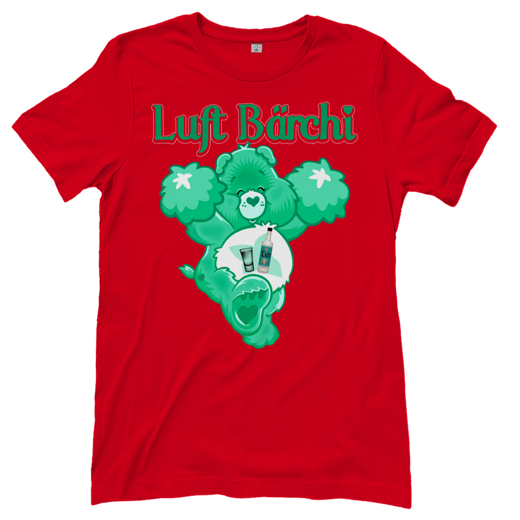 Rotes Damenshirt mit Luft Bärchi Glücksbärchi Design