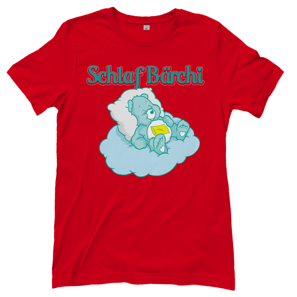 Rotes Damenshirt mit Schlaf Bärchi Design