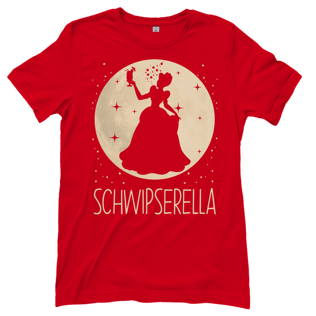 Rotes Damenshirt mit Schwipserella Prinzessin Design