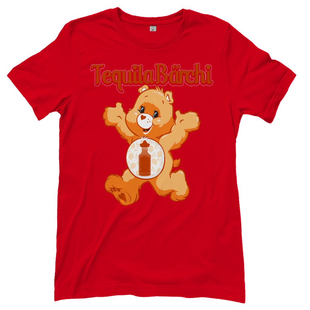 Rotes Damenshirt mit Tequila Bärchi Glücksbärchi Design
