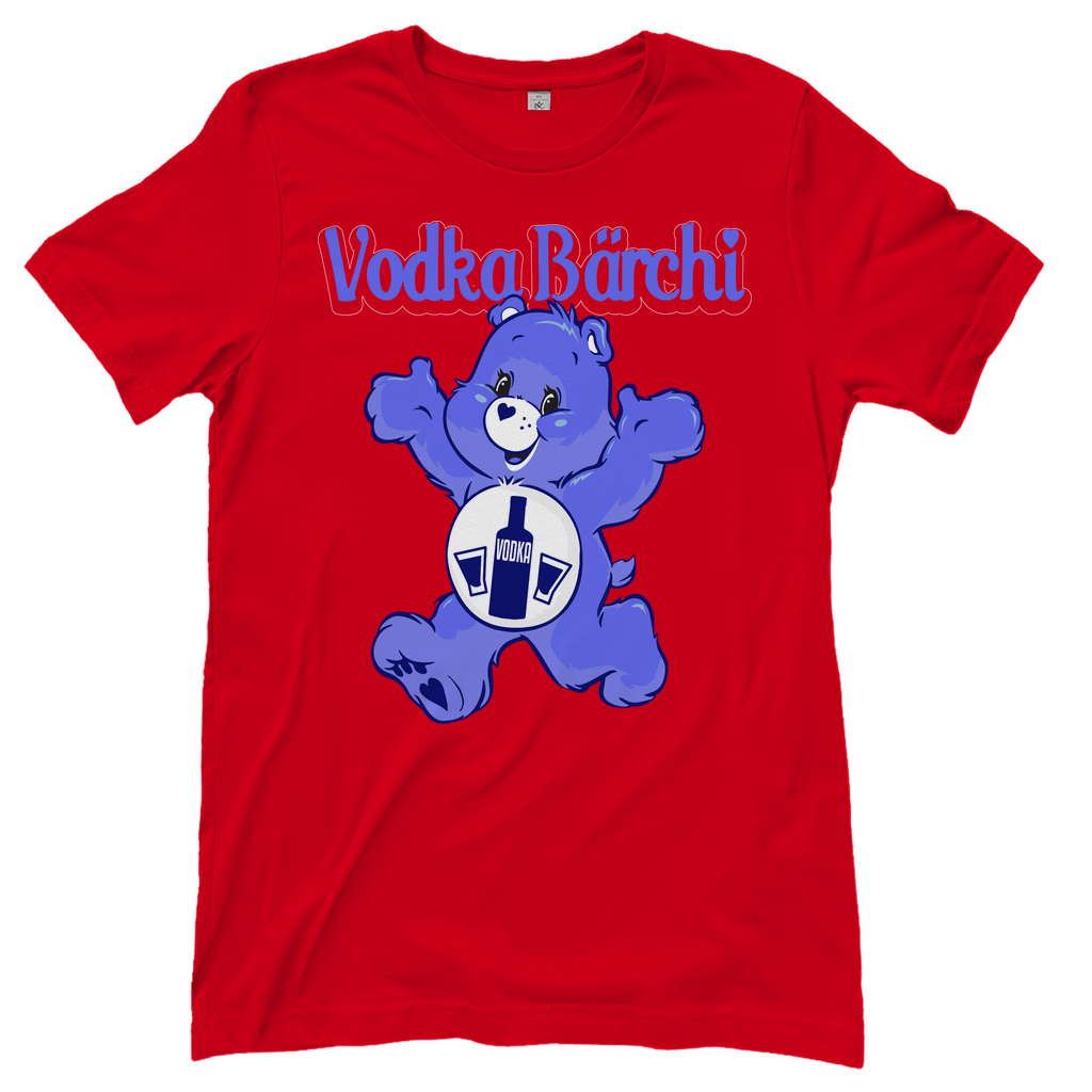 Rotes Damenshirt mit Vodka Bärchi Design