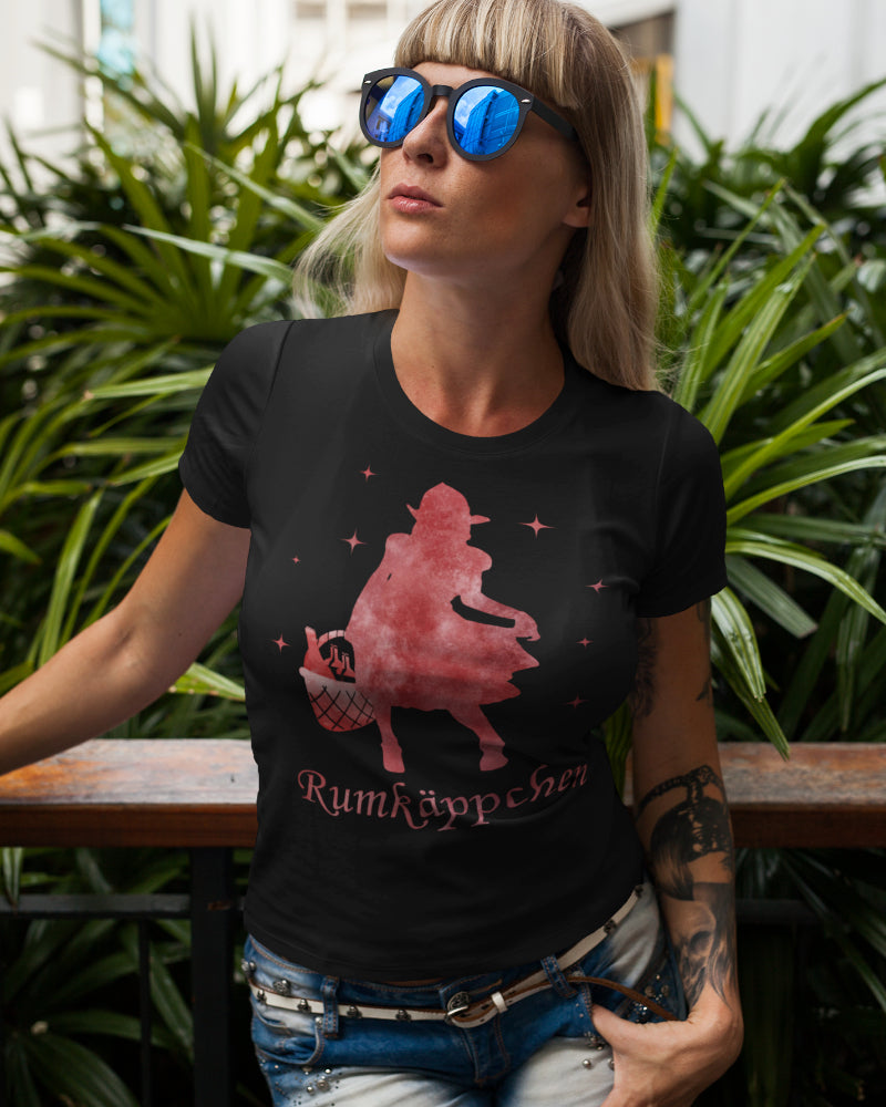 Rumkäppchen T-Shirt Damen – Lustiger Suff Spruch im Rotkäppchen Design