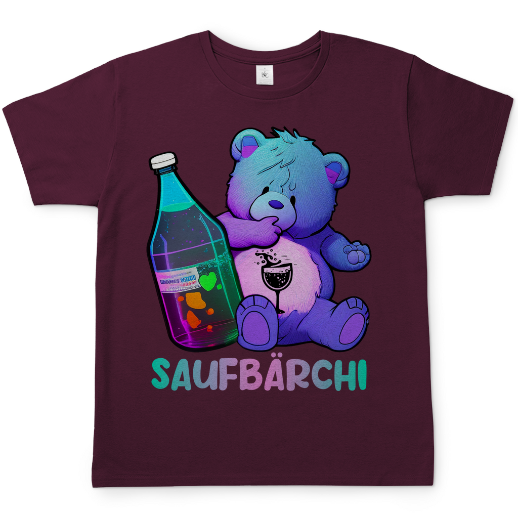 Saufbärchi - Glücksbärchi - Herren Shirt Burgundy