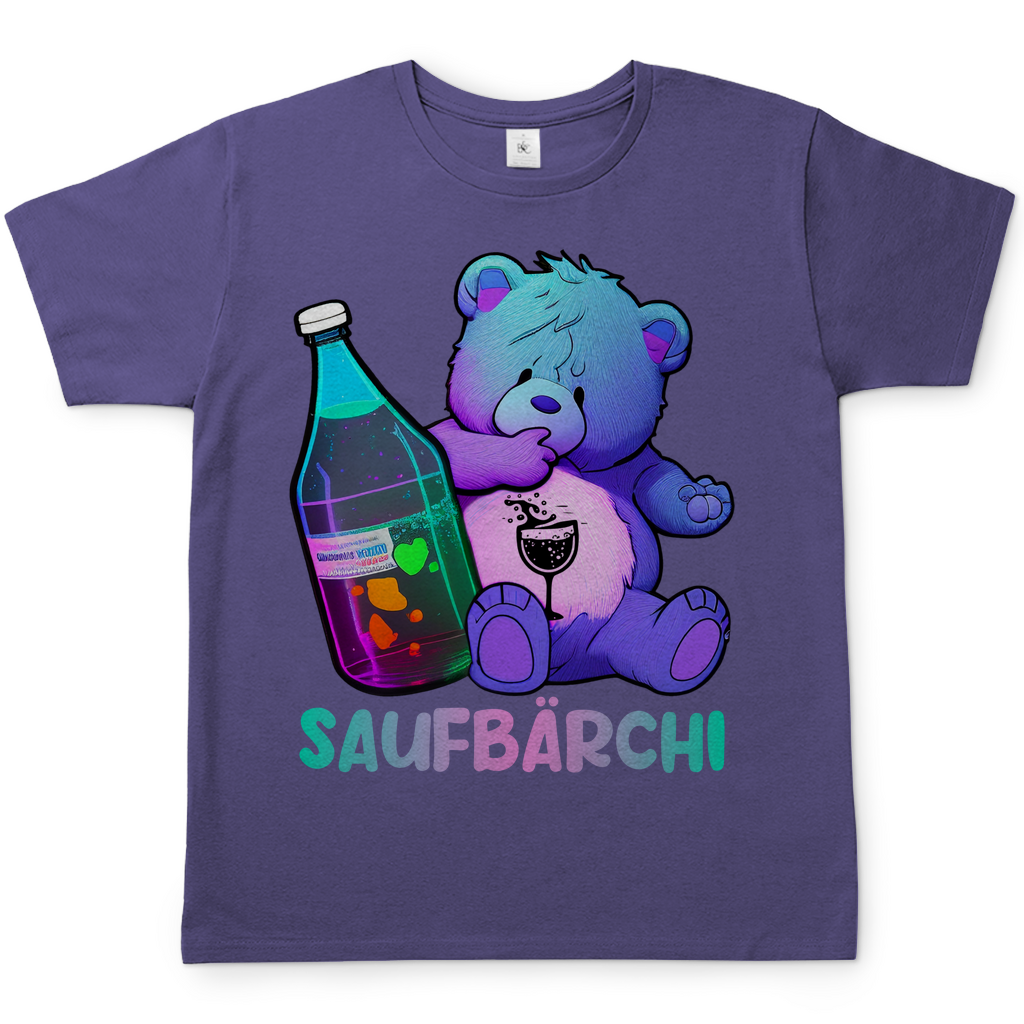 Saufbärchi Herren Shirt mit Glücksbärchi in Millennial Lila