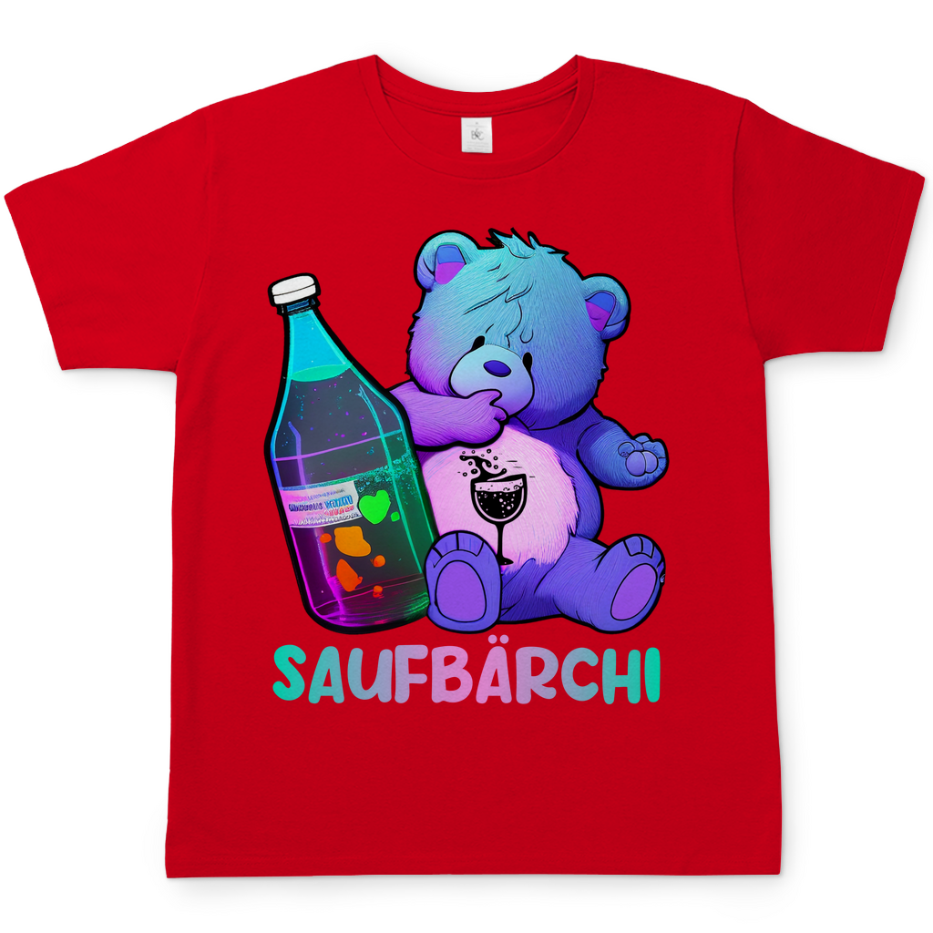 Saufbärchi Herren Shirt mit Glücksbärchi in Rot