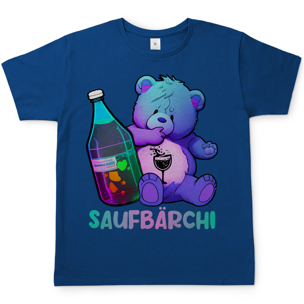 Saufbärchi Herren Shirt mit Glücksbärchi in Royal Blau