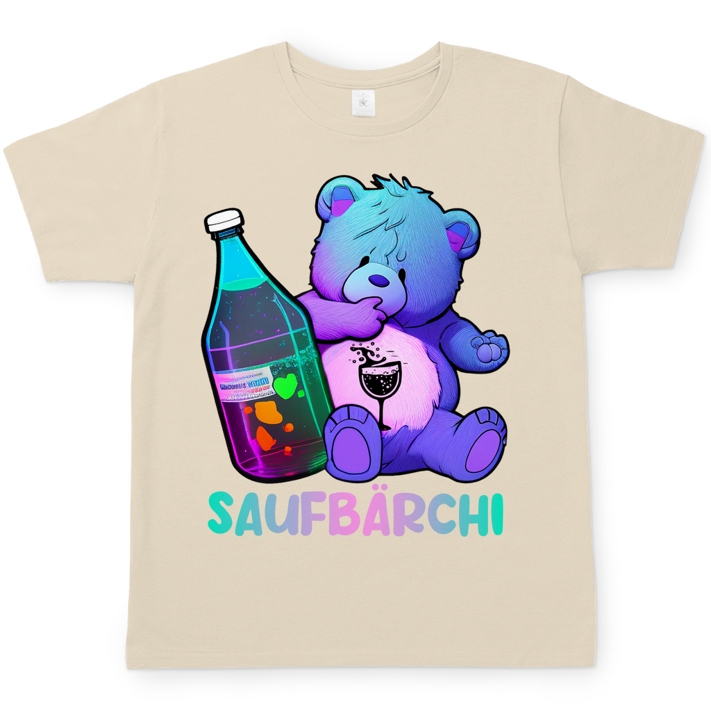 Saufbärchi Herren Shirt mit Glücksbärchi in Sand