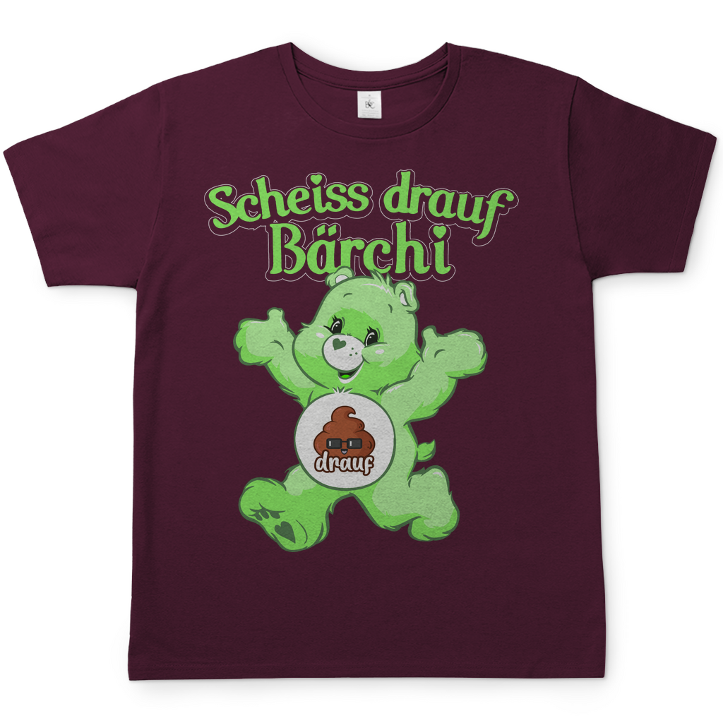 Scheiss drauf Glücksbärchi Herren Shirt in burgundy rot