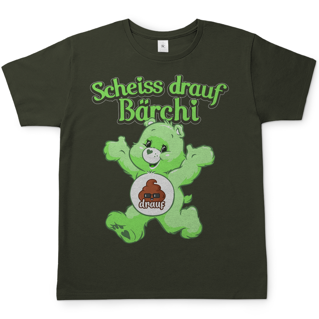 Scheiss drauf Glücksbärchi Herren Shirt in khaki