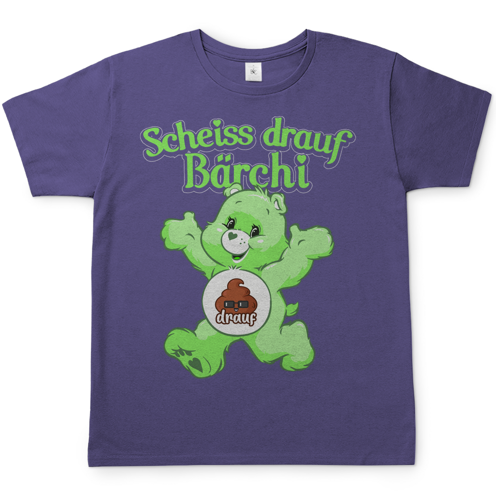 Scheiss drauf Glücksbärchi Herren Shirt in millennial lila