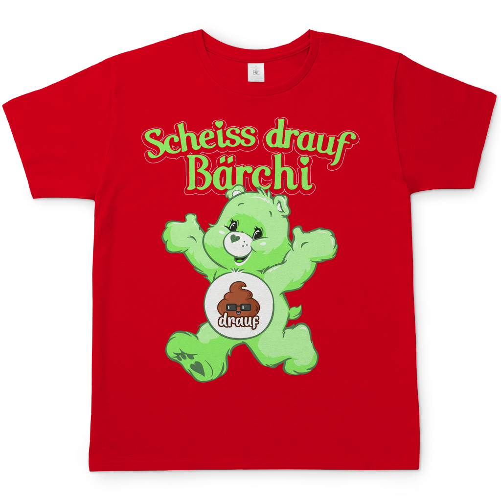 Scheiss drauf Glücksbärchi Herren Shirt in rot