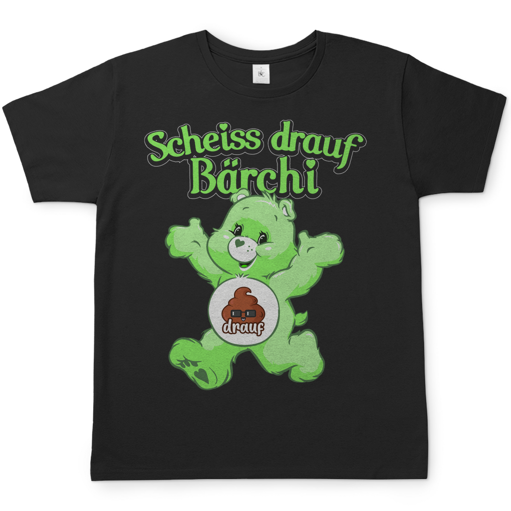 Scheiss drauf Glücksbärchi Herren Shirt in schwarz