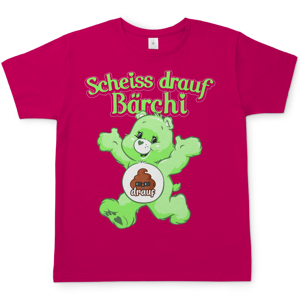Scheiss drauf Glücksbärchi Herren Shirt in sorbet rosa