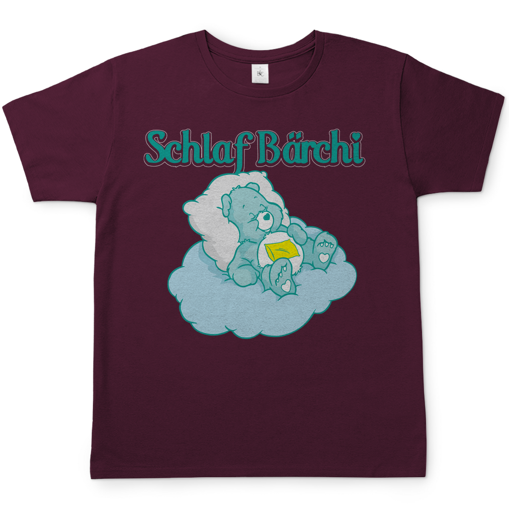 Schlaf Bärchi Glücksbärchi Herren Shirt in Burgundy Rot