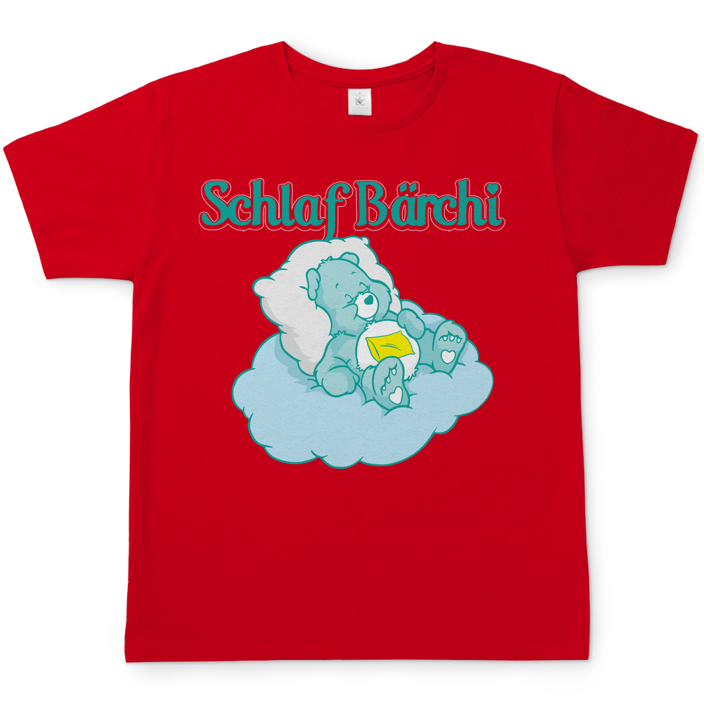 Schlaf Bärchi Glücksbärchi Herren Shirt in Rot
