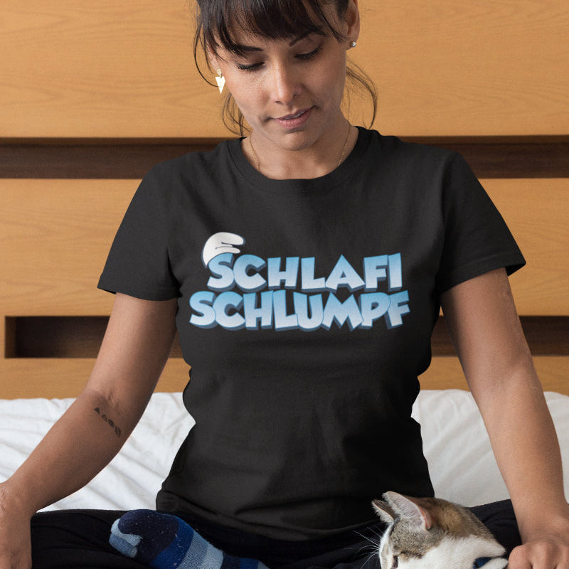 Lustiges Schlafshirt Damen – Schlafi Schlumpf Parodie für Müde & Morgenmuffel