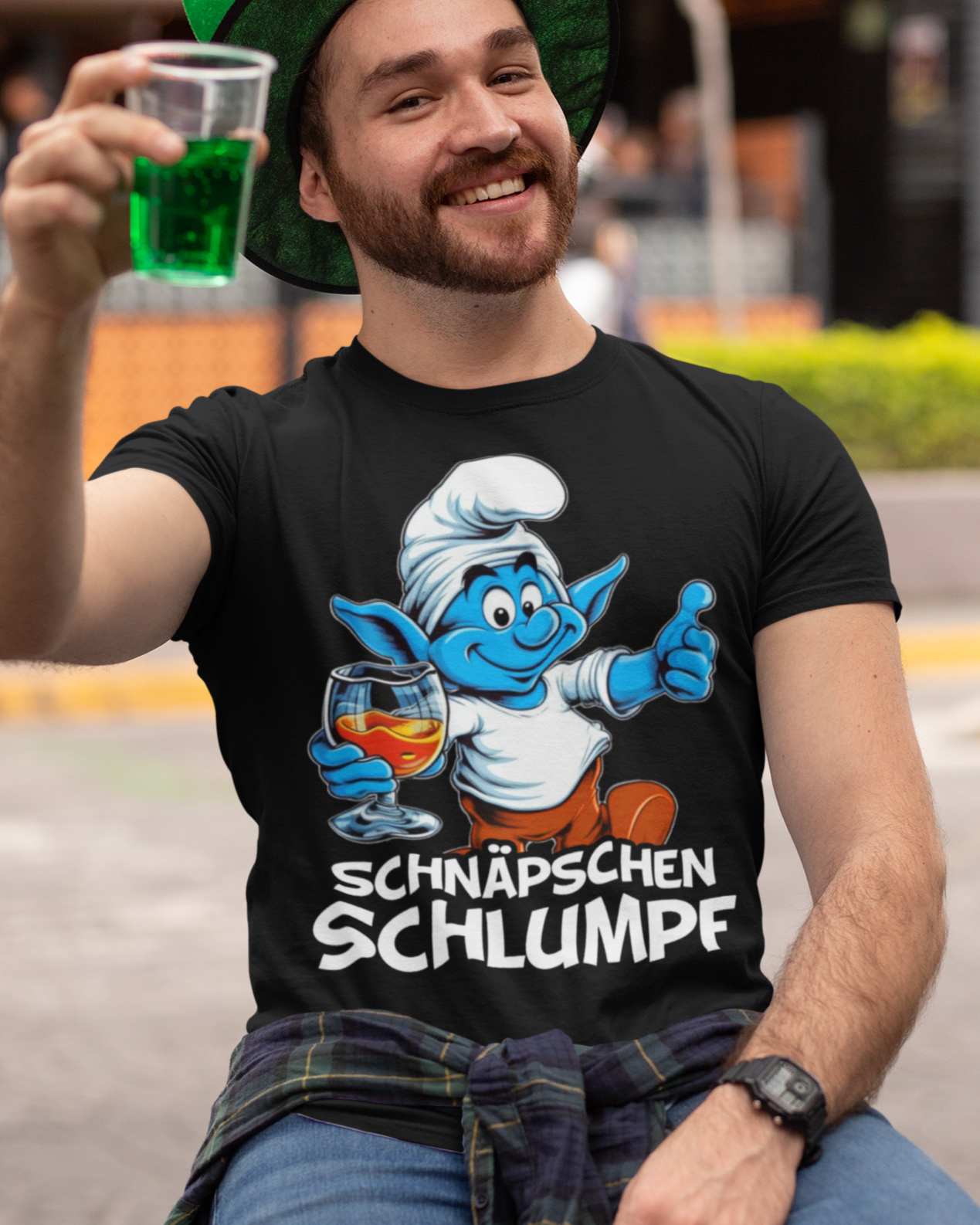 Schnäpschen Schlumpf - Herren Premium Bio T-Shirt
