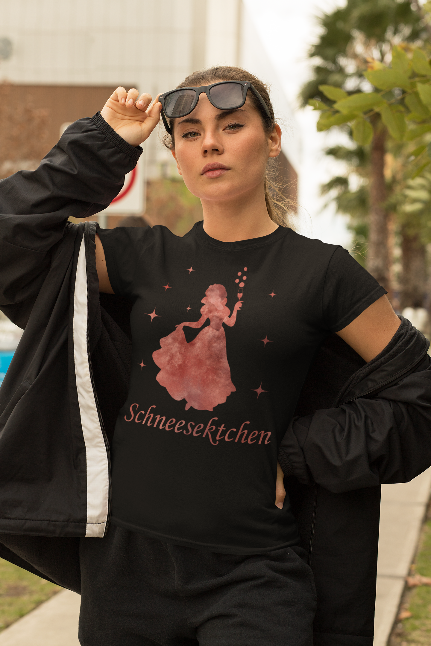 Schneesektchen Prinzessin - Damen Premium Bio T-Shirt Farbe Schwarz