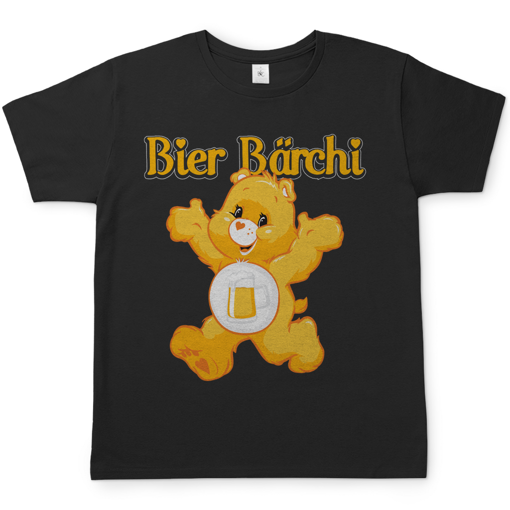 Schwarzes Bier Bärchi Glücksbärchi Herren Shirt mit Bierglas