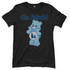 Schwarzes Damenshirt mit Gin Bärchi Design mit Gin Flasche und Glas