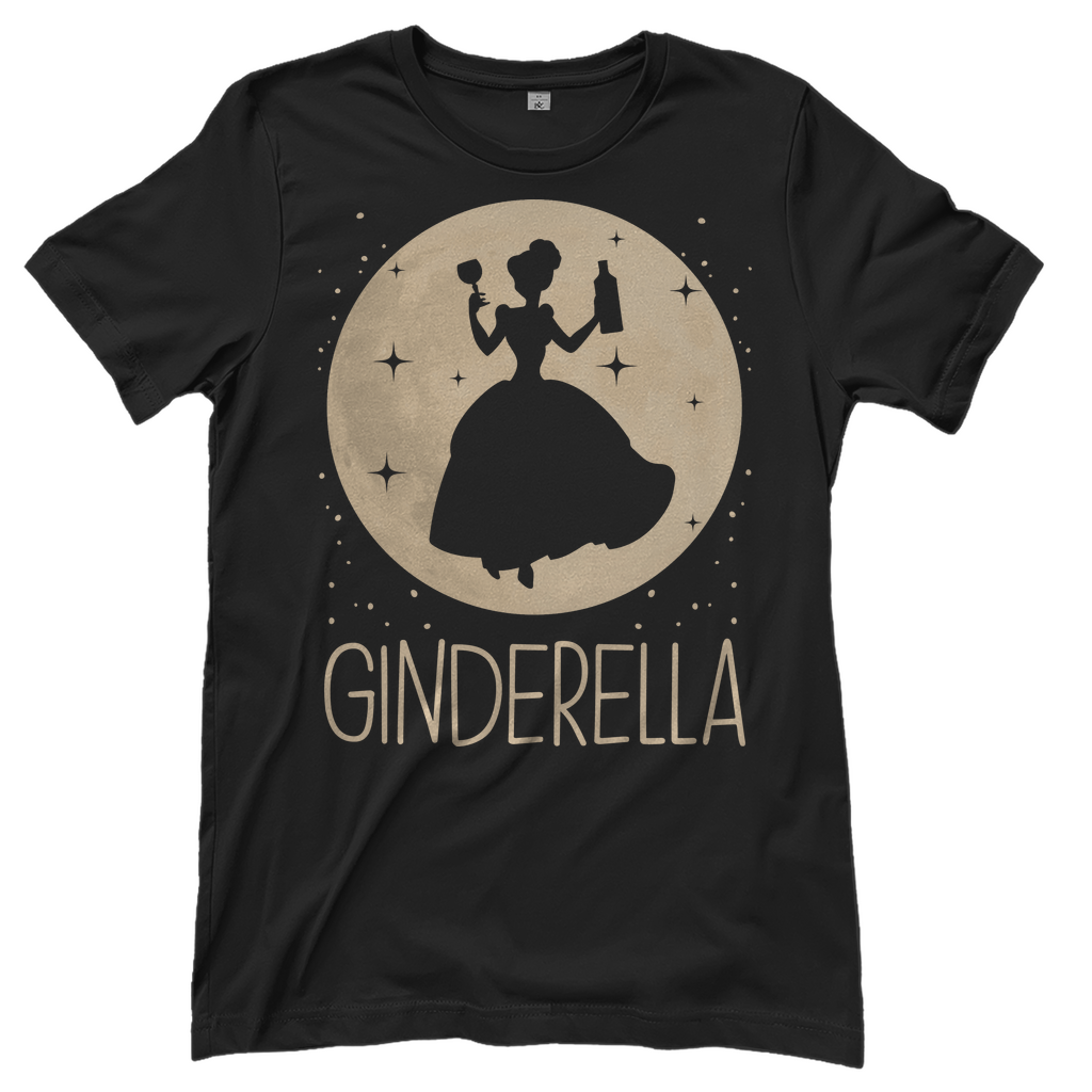 Schwarzes Damenshirt mit Ginderella Prinzessin Design