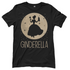 Schwarzes Damenshirt mit Ginderella Prinzessin Design