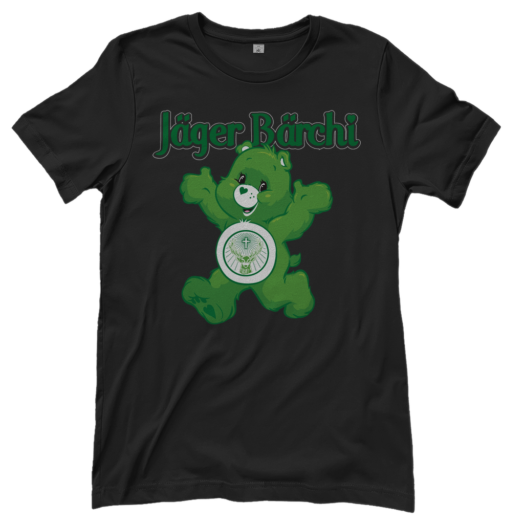 Schwarzes Damenshirt mit Jägermeister Bärchi Design