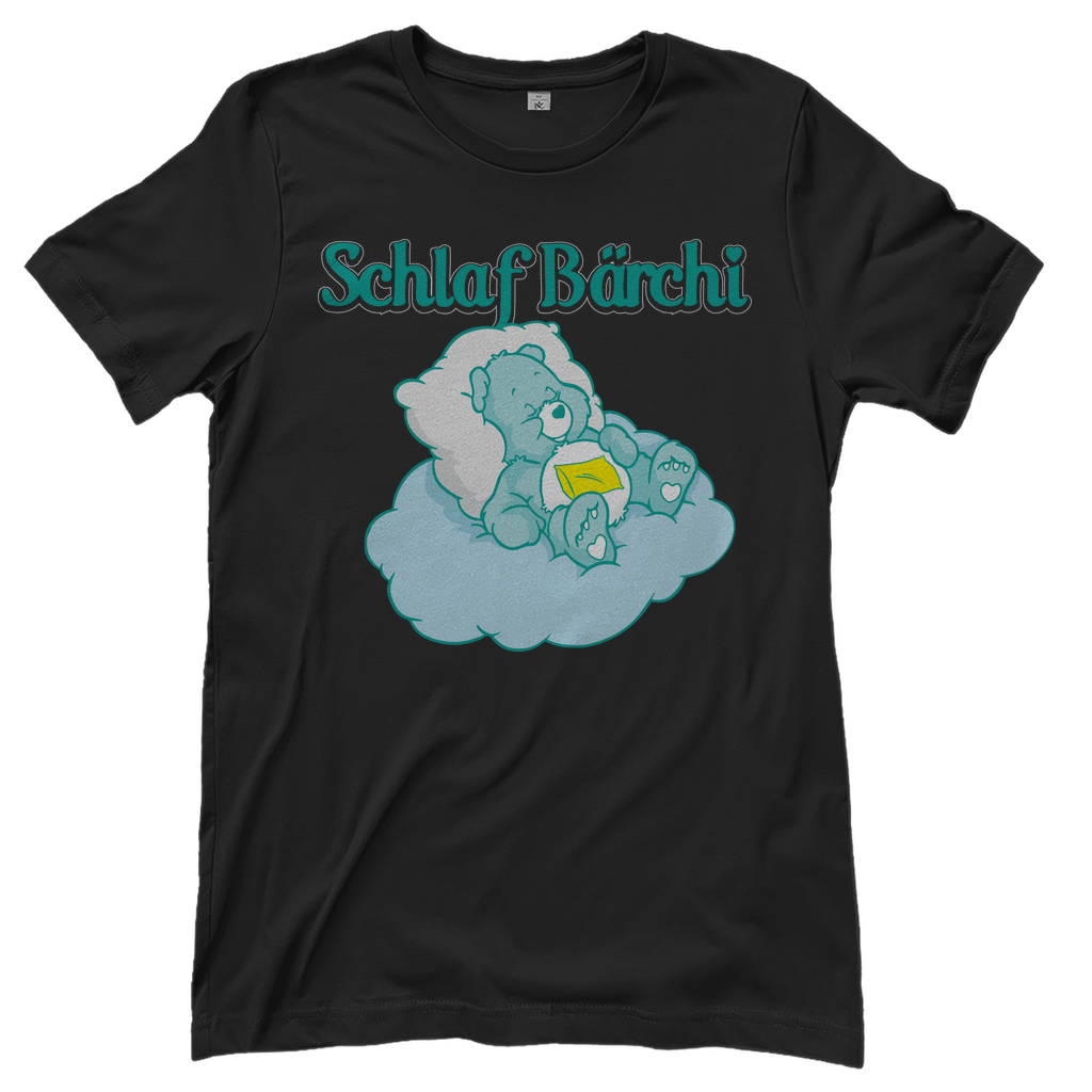 Schwarzes Damenshirt mit Schlaf Bärchi Design