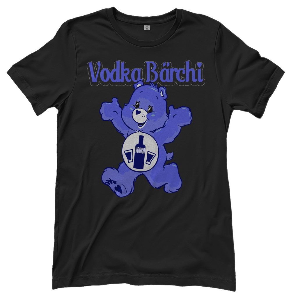 Schwarzes Damenshirt mit Vodka Bärchi Design