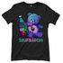 Schwarzes Saufbaerchi Damenshirt mit Flasche und Glas