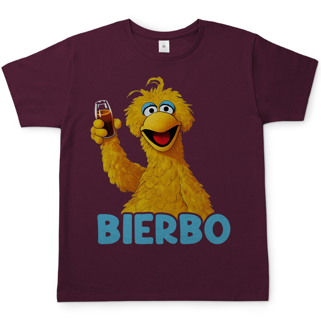 Sesamstrasse Bibo Bierbo Herren Shirt in burgundy rot