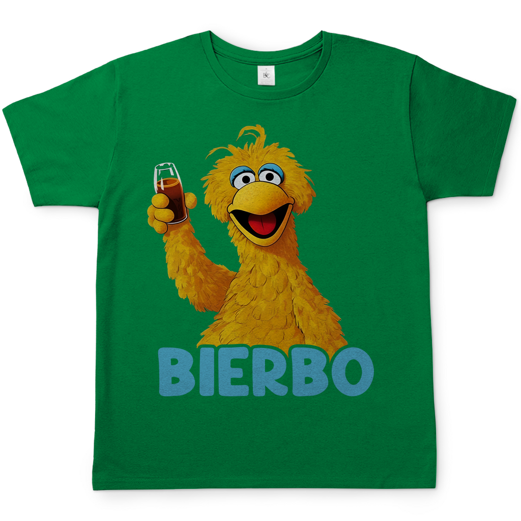 Sesamstrasse Bibo Bierbo Herren Shirt in kelly grün