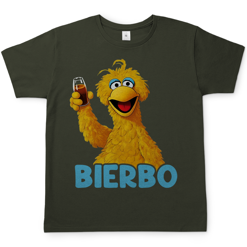 Sesamstrasse Bibo Bierbo Herren Shirt in khaki