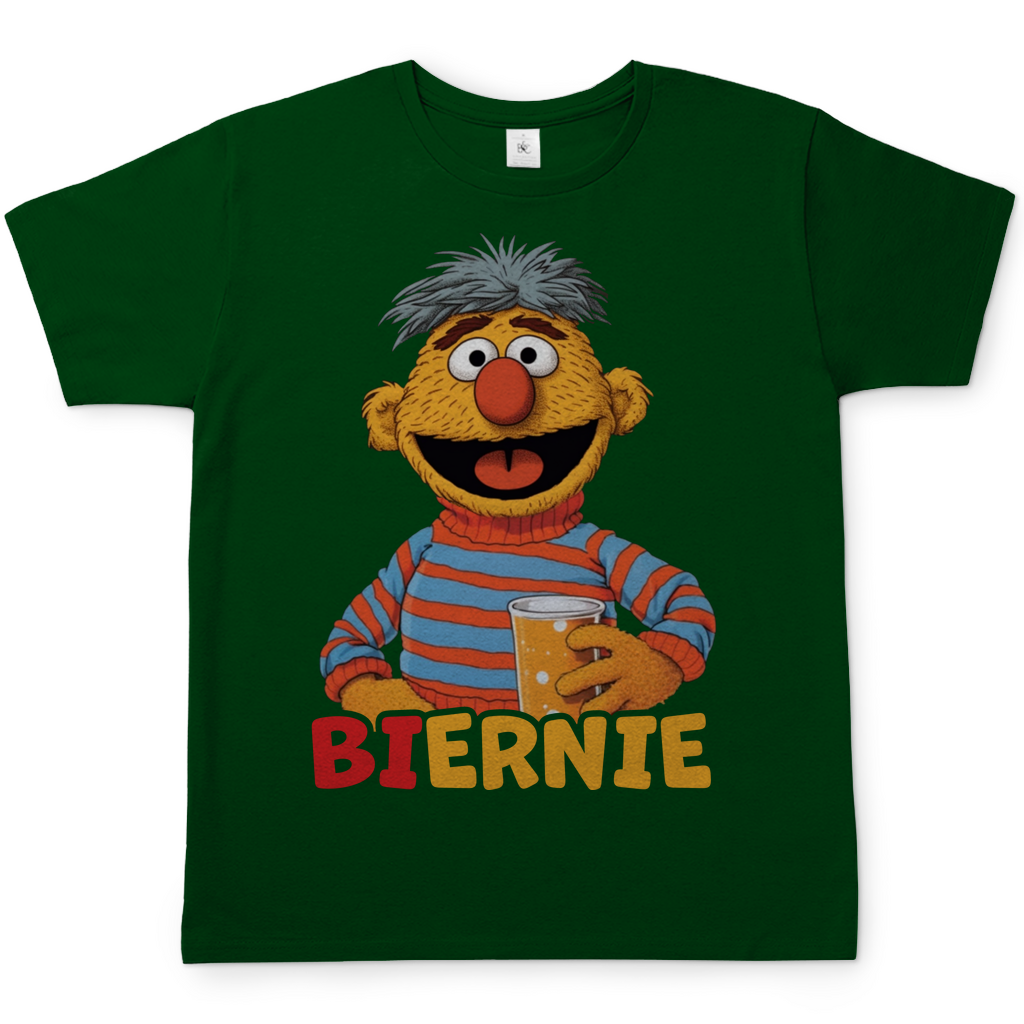 Sesamstraße - Ernie Biernie - Herren Shirt Bottle Green