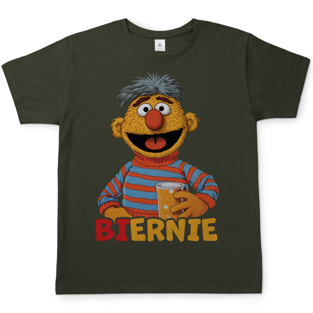 Sesamstrasse Ernie Biernie Herren Shirt in Khaki