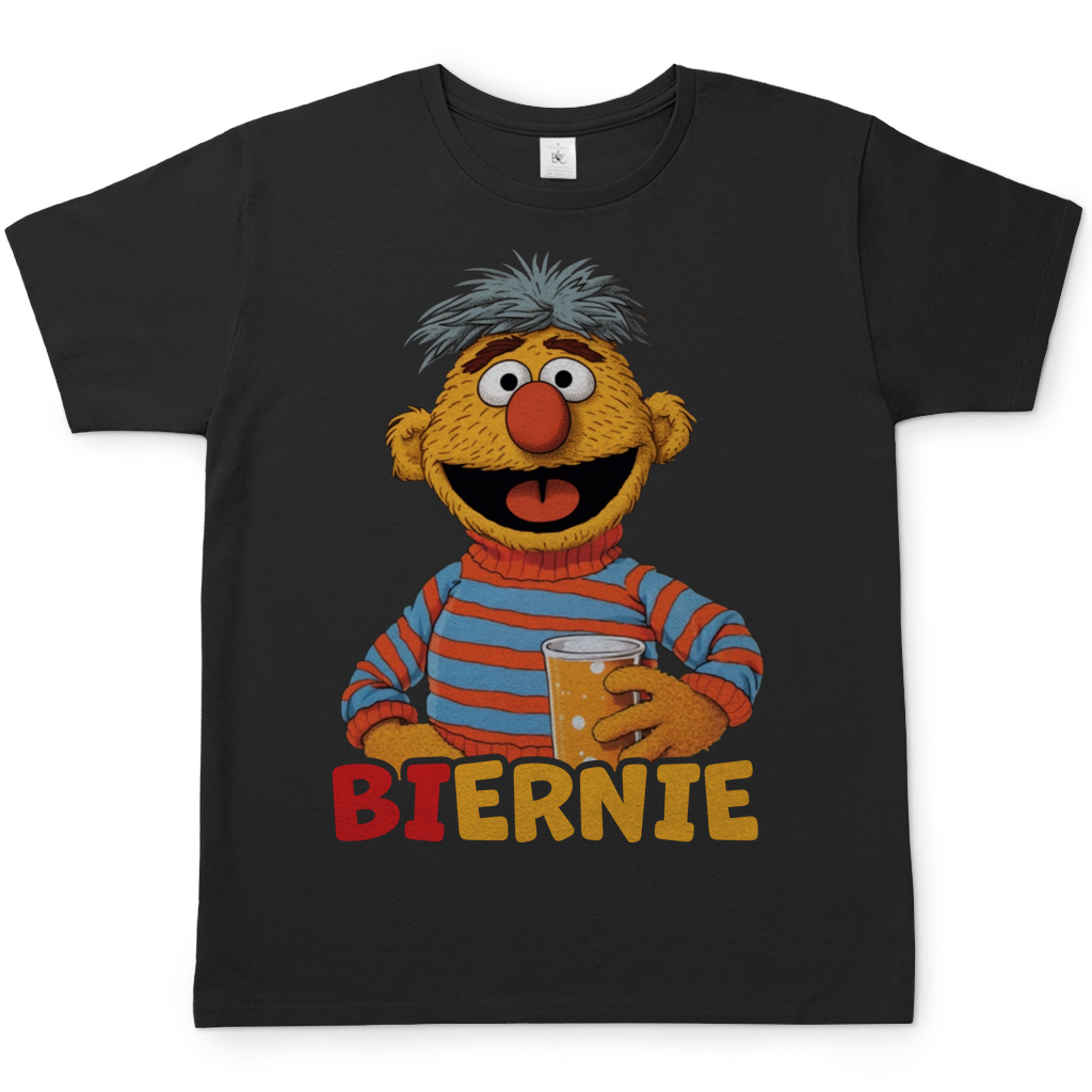 Sesamstrasse Ernie Biernie Herren Shirt in Schwarz
